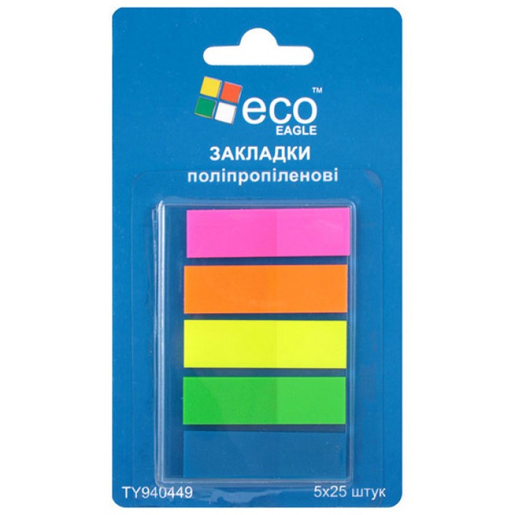 Закладинки самоклейні 12*44 5к*25арк пластикові